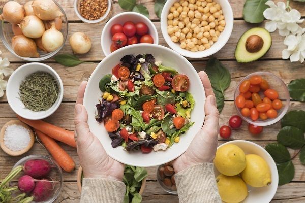 Healthy food in containers on the table