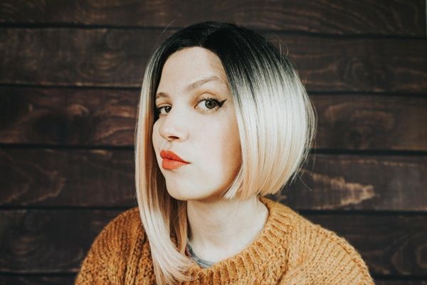 Asymmetrical bob haircut