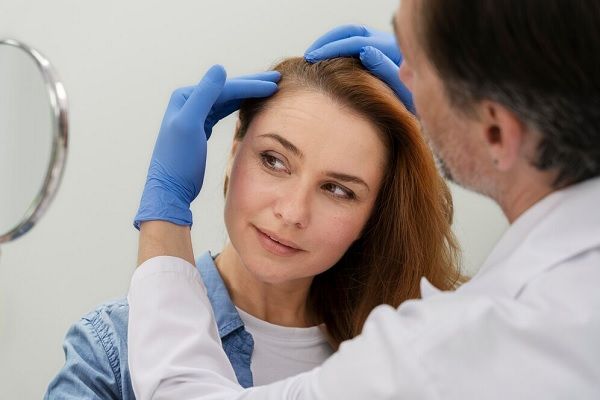 Hair transplant on the forehead for women