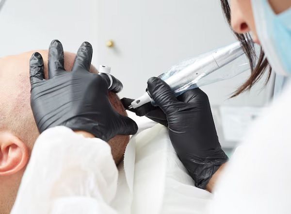 Tricopigmentation and shaving