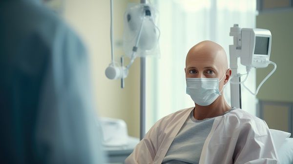 Bald man battles cancer with chemotherapy