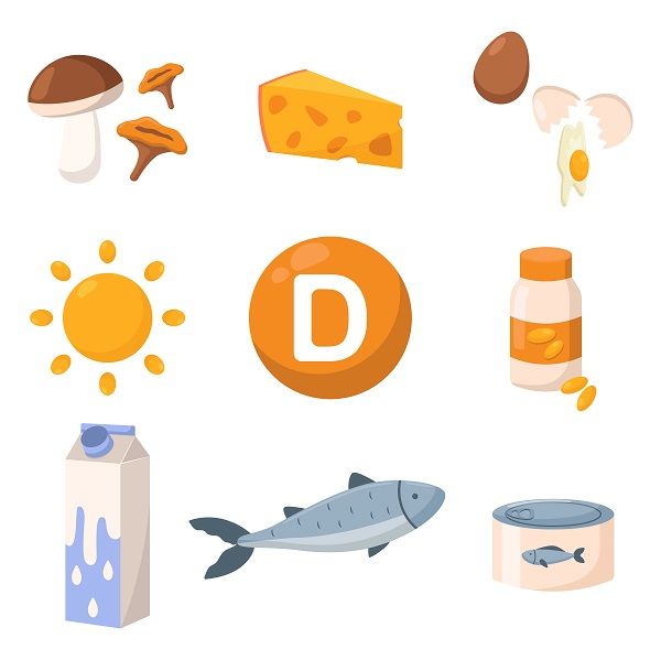 Healthy food enriched with vitamin D